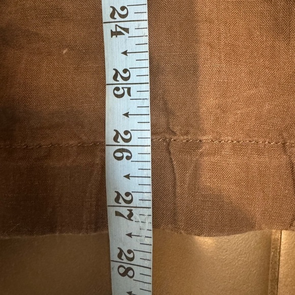 ORGANIC LINEN EILEEN FISHER Women’s SZ L Anorak Jacket Button Pockets Hood Brown - Picture 14 of 17